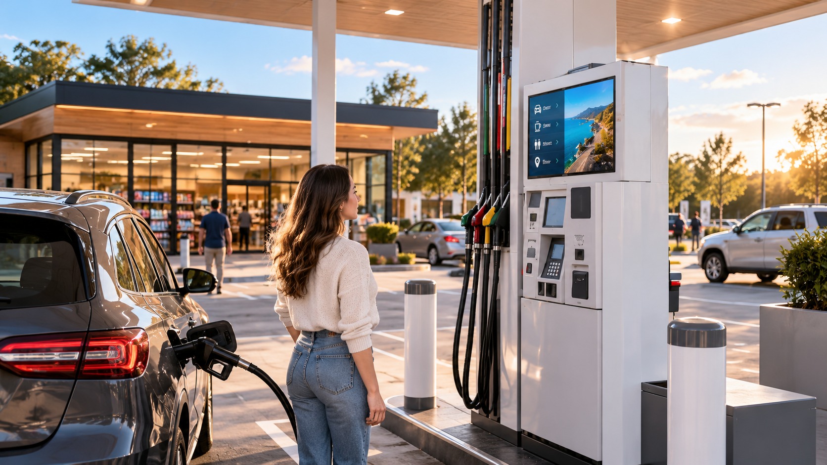 Fuel dispenser with integrated digital display