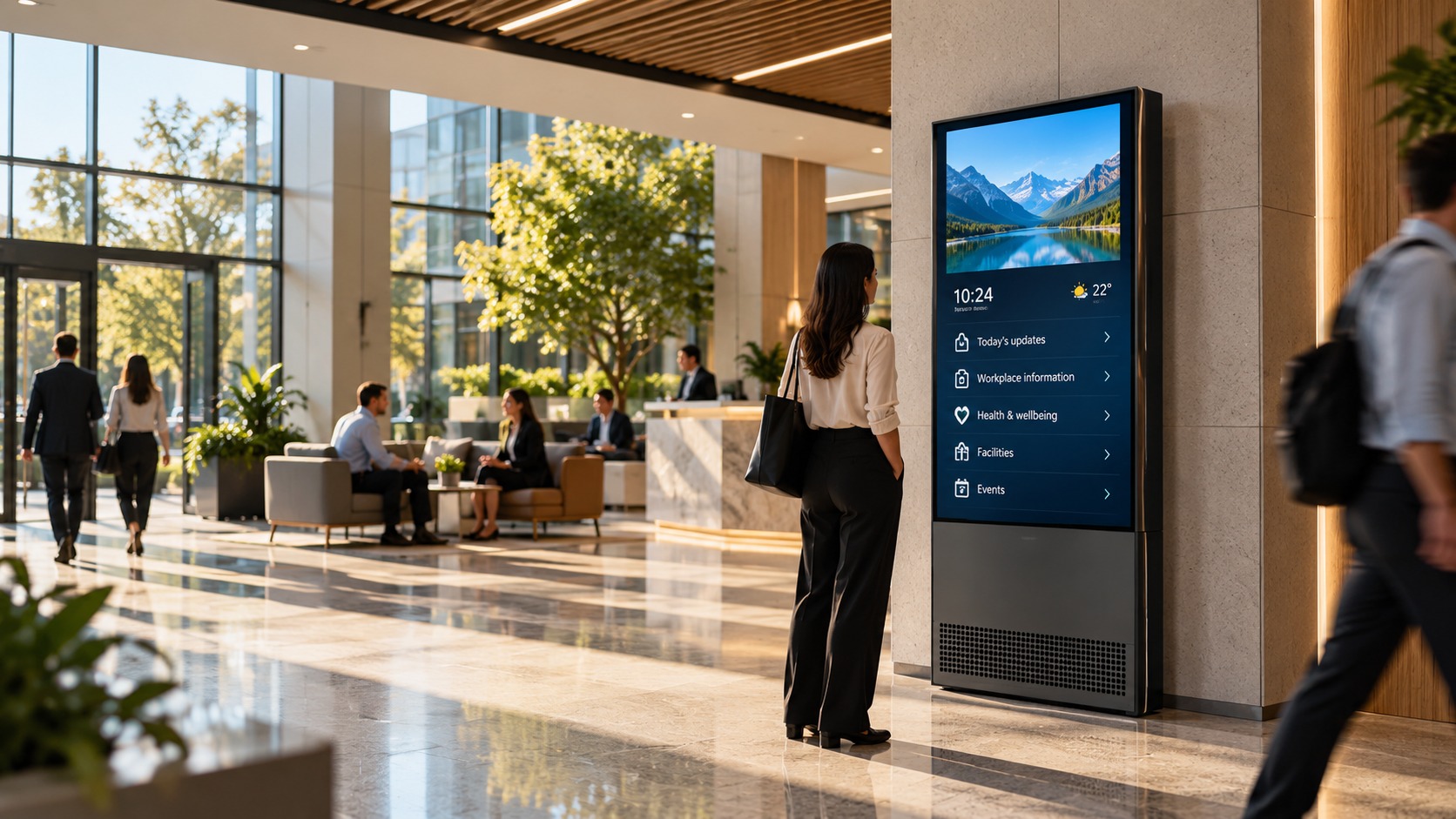 Workplace digital communication display
